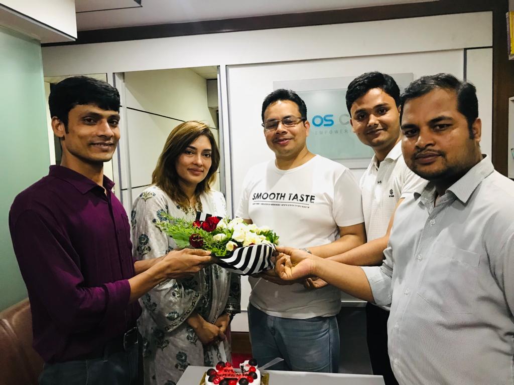 Office staff congratulated the founder and CEO of OS CLICKS LTD for coming to Bangladesh from London after a long time